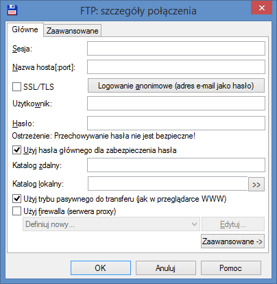 Konfiguracja FTP